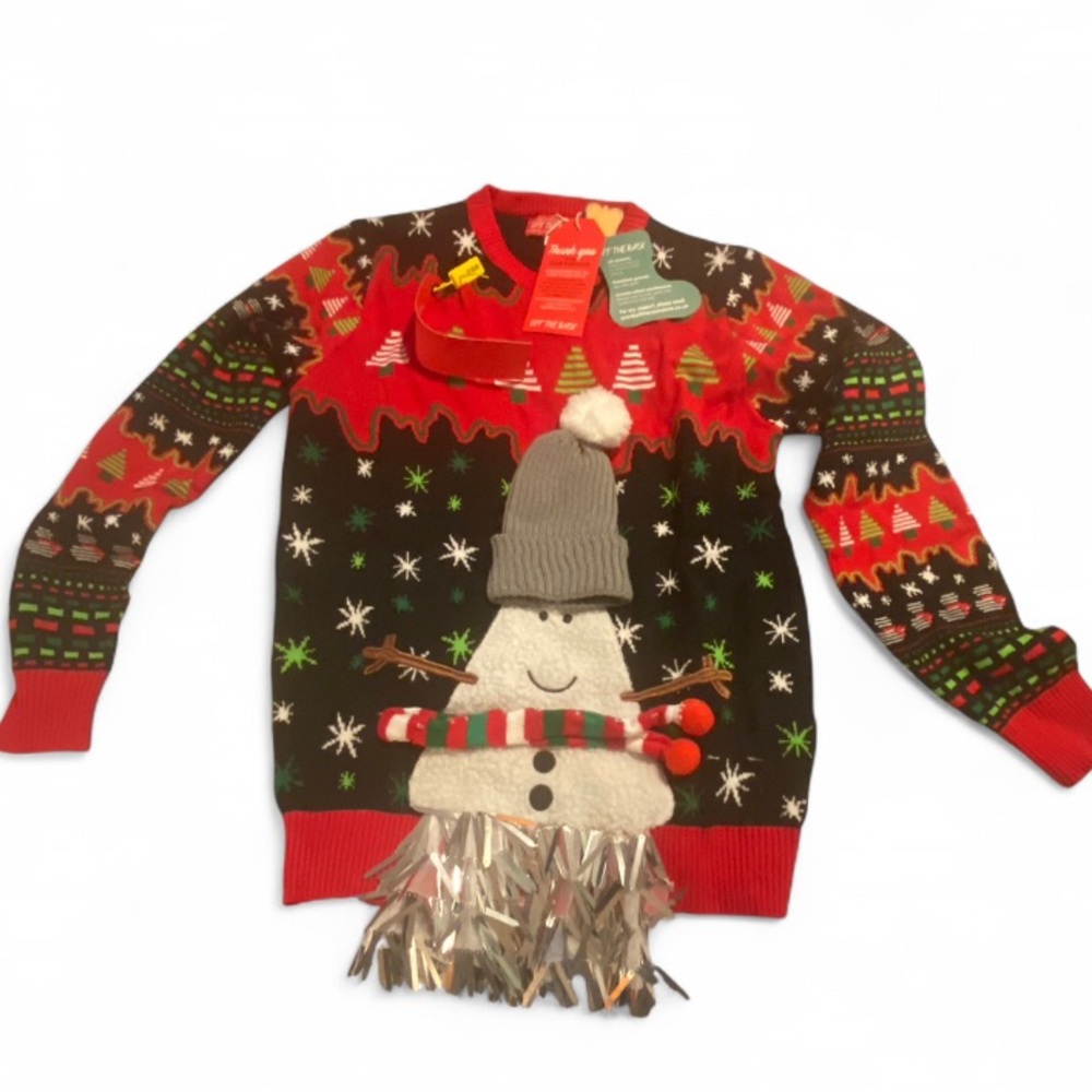 Off The Rack Ugly Christmas Sweater - Snowman Design M